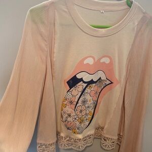 UPCYCLED ROLLING STONES BOHO TEE